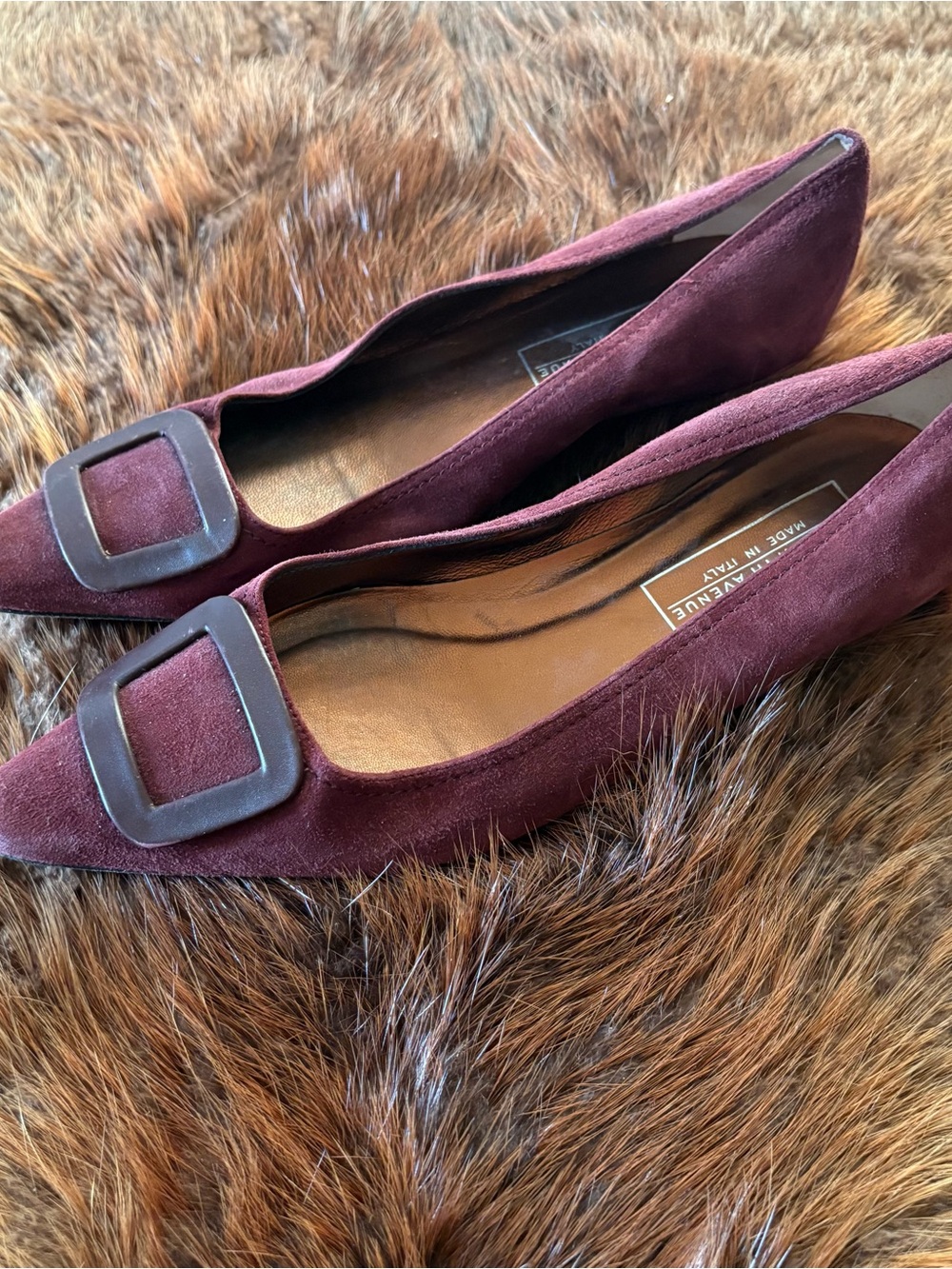 Saks Fifth Avenue Burgundy Suede Pumps